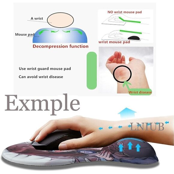 4 cm Wrist Cushion Love Momo Belia Deviluke Chest Mouse Pad Wrist Rest Support - Picture 6 of 10